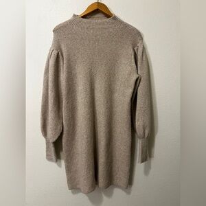 Blu Pepper Cozy Tan Cowl Neck Sweater Dress